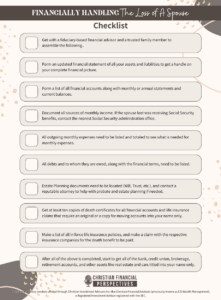 financially handling the loss of a spouse checklist handout