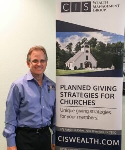 Bob with Planned Giving Banner
