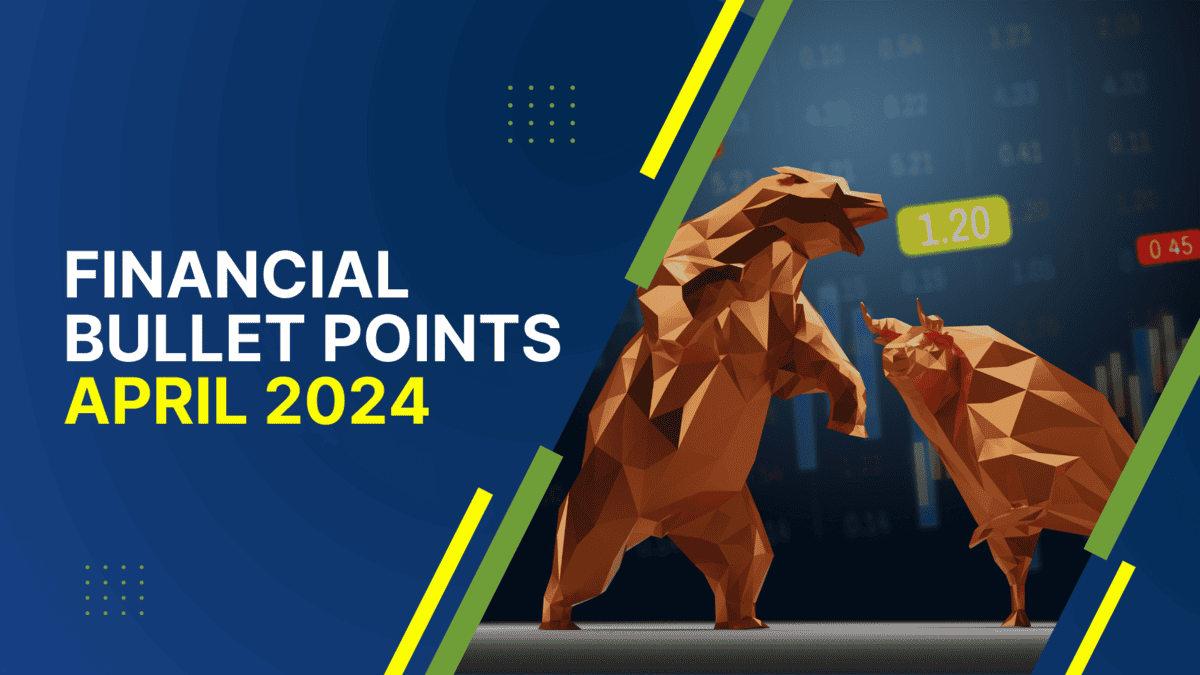 Financial market graph with bull and bear figures for April 2024.