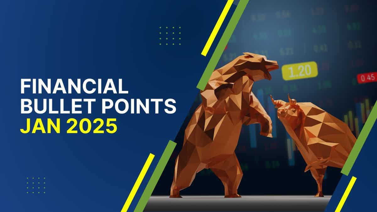 Stock market bulls and bears with financial data for January 2025.